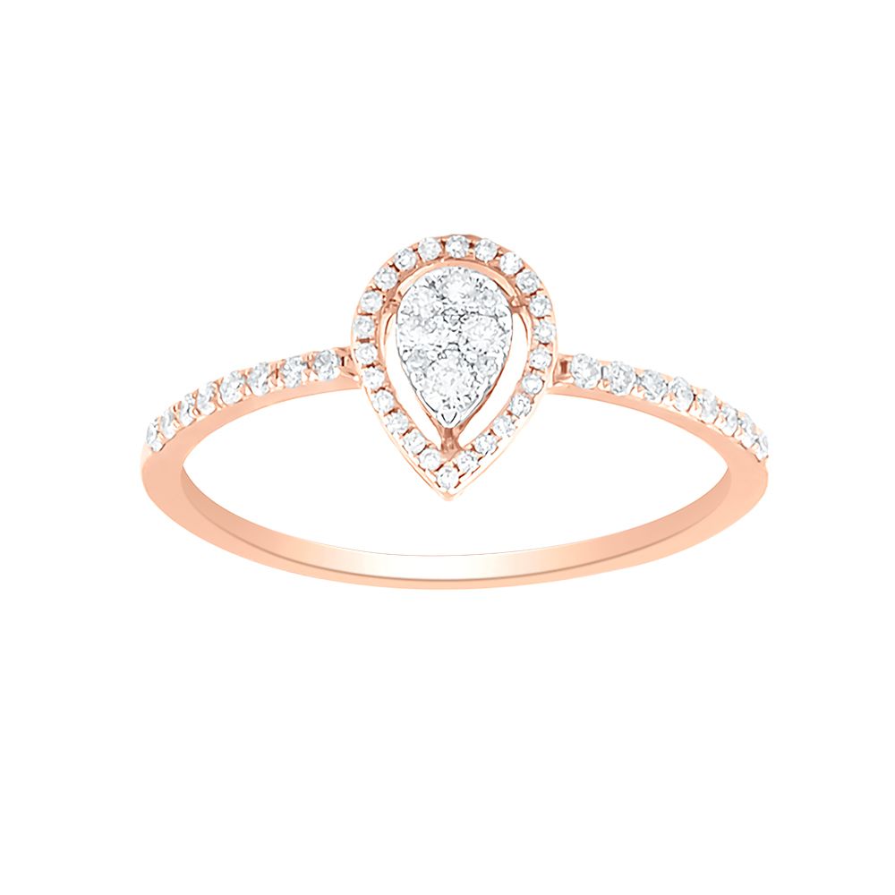 Rose Gold Cascade Womens Diamond Ring-Rings-ERG24K16