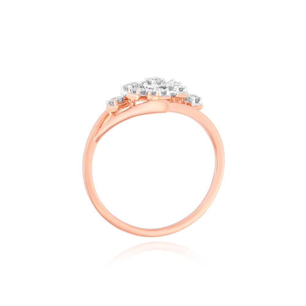 Elegant Square Diamond Rose Gold Ring-Rings-ERG24K18