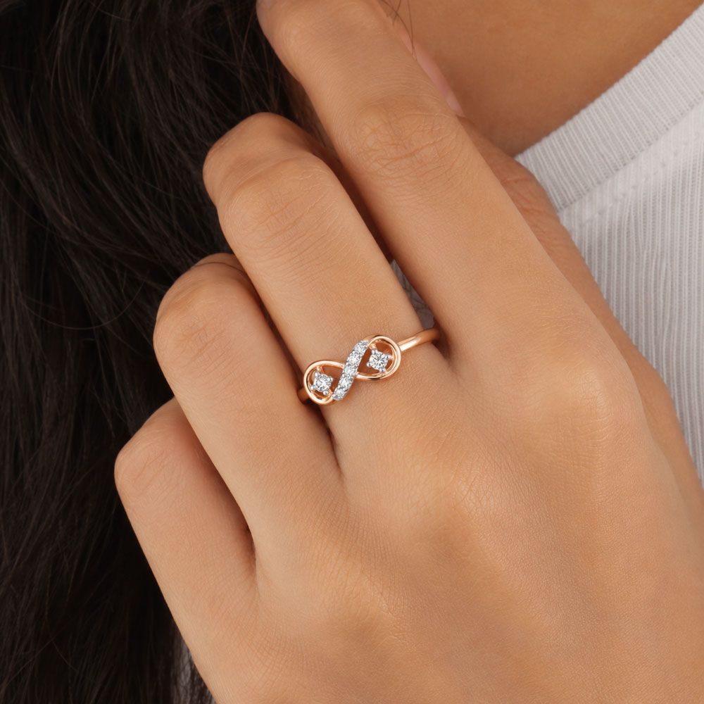 Enchanted Rose Gold Infinity Ring-Rings-ERG24K20