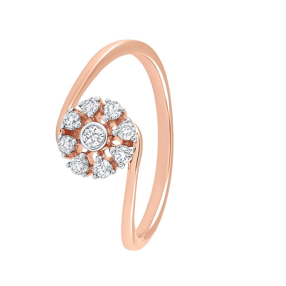 Rosé Ribbon Floral Womens Ring-Rings-ERG24K31
