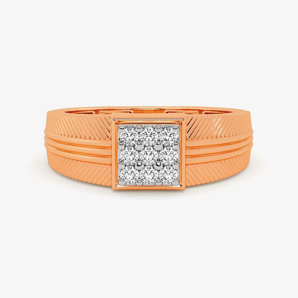 Knight Crest Studded Diamond Ring-Rings-ERG24K35