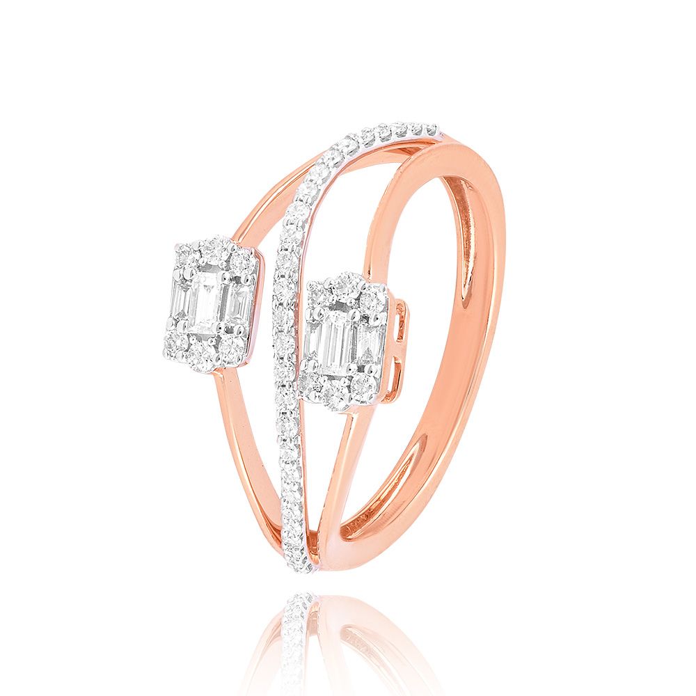 Charming 18KT Rose Gold Women Ring-Rings-ERG24K45