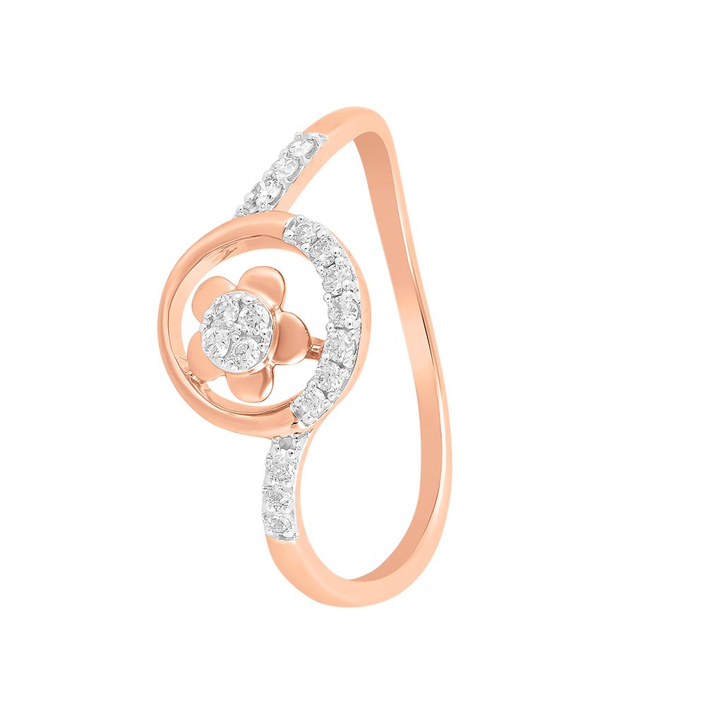 Floral Circle Diamond Ring-Rings-ERG24K60