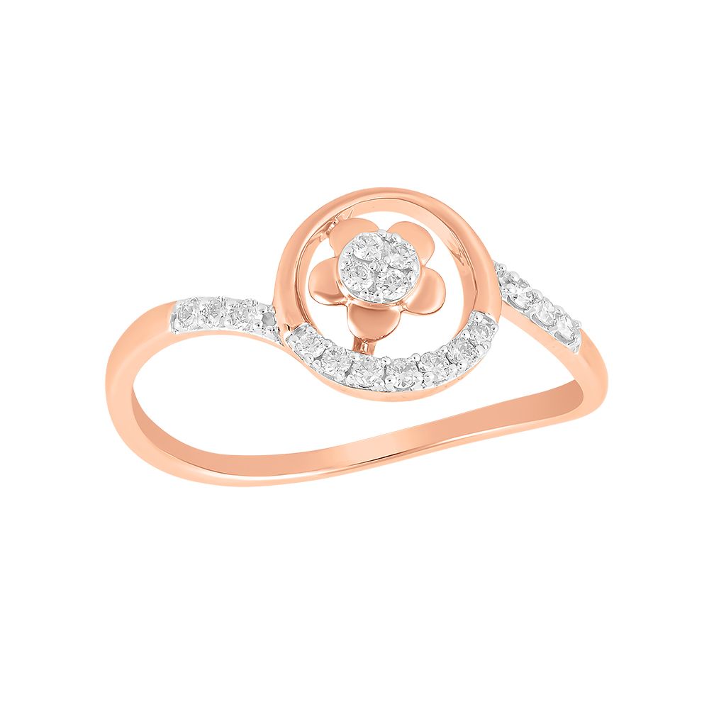 Floral Circle Diamond Ring-Rings-ERG24K60