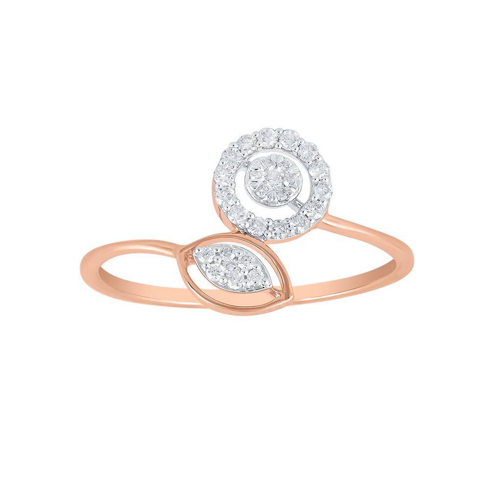 Elegant Geometric Diamond Ring-Rings-ERG24K63