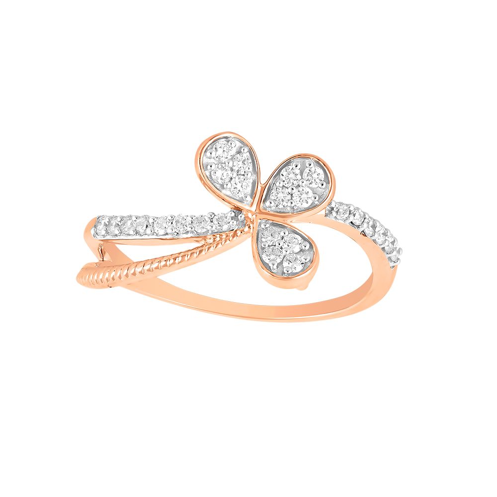 Floral Swirl Diamond Ring-Rings-ERG24K66