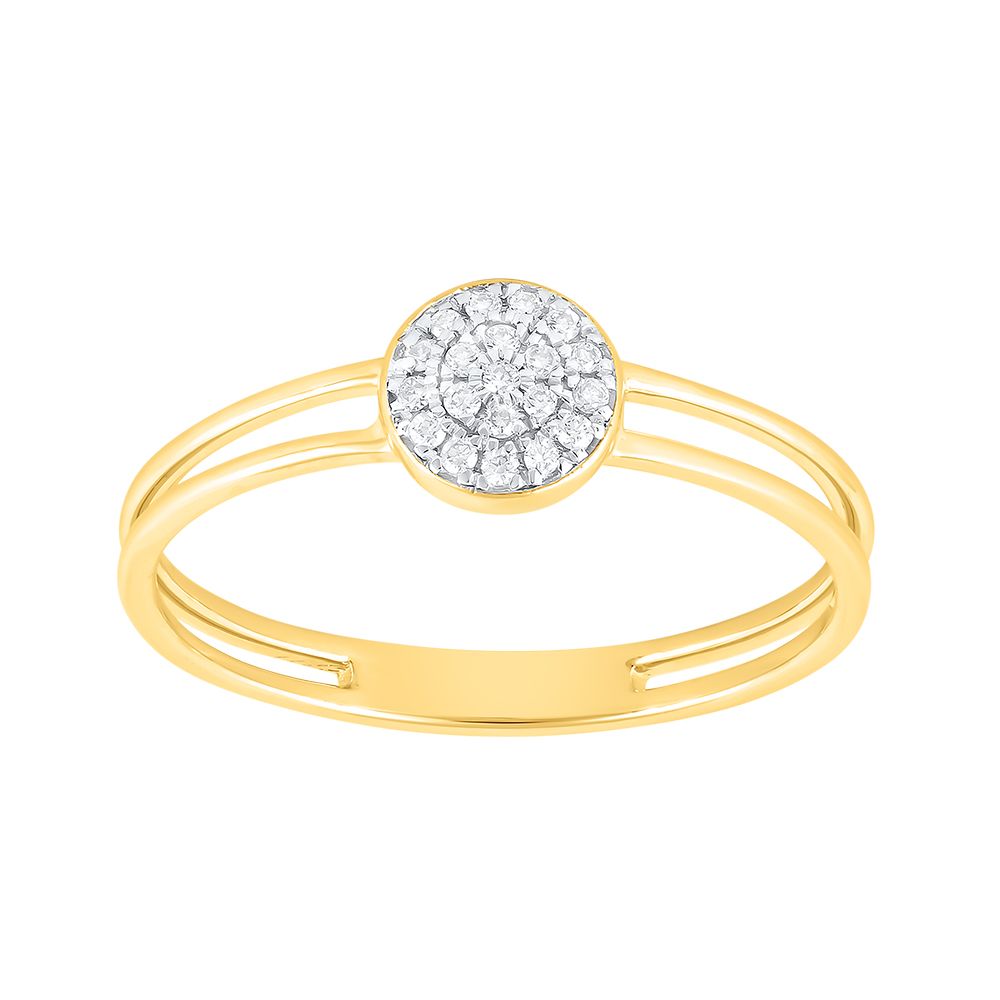 Yellow Gold Circle Diamond Ring-Rings-ERG24K68