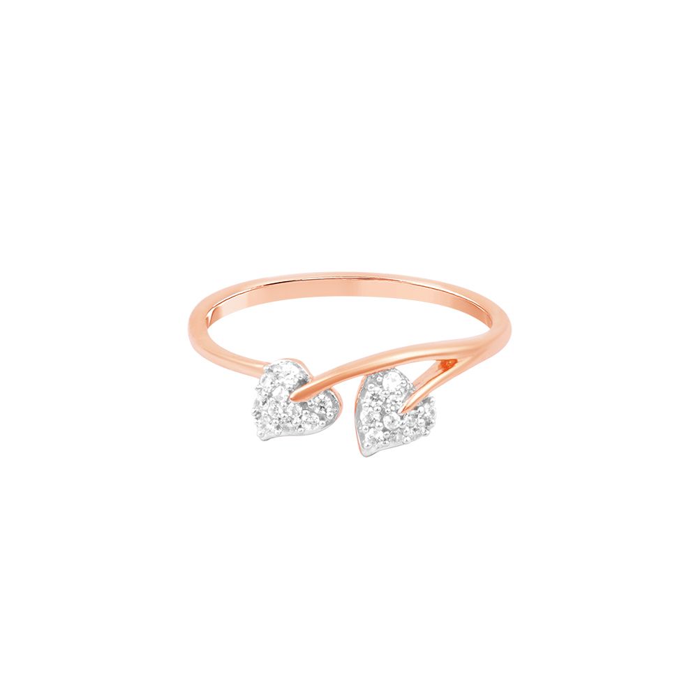 Dual Leaf Diamond Ring-Rings-ERG24K69
