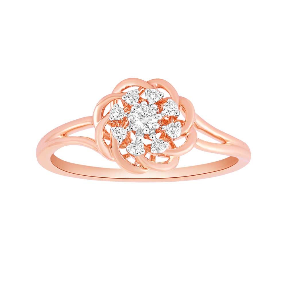Blooming Floral Diamond Ring-Rings-ERG24K76