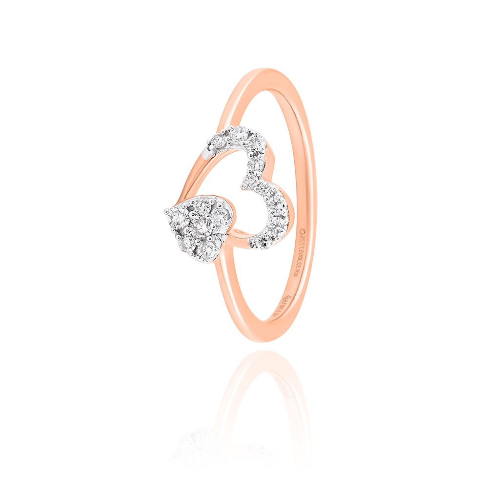 Twin Heart Diamond Ring-Rings-ERG25K02