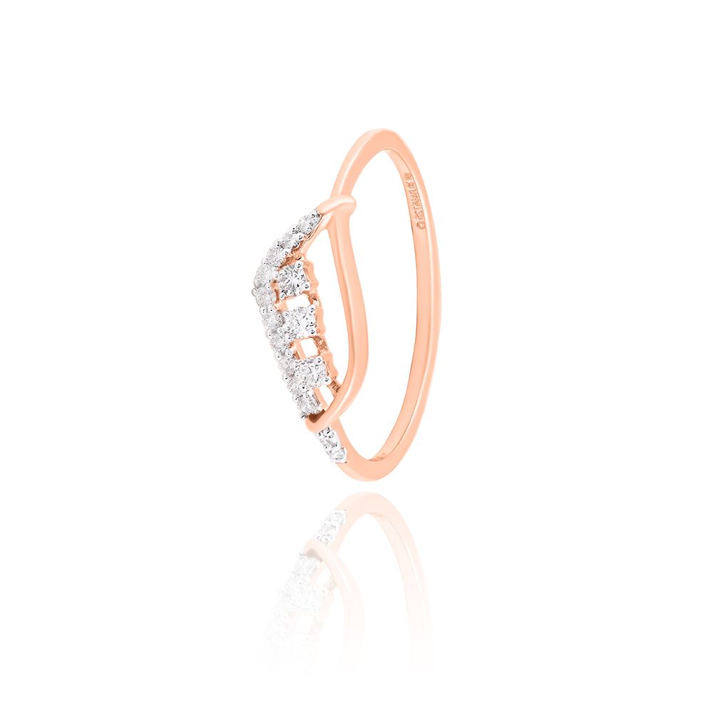 Charming Leaf Diamond Ring-Rings-ERG25K16