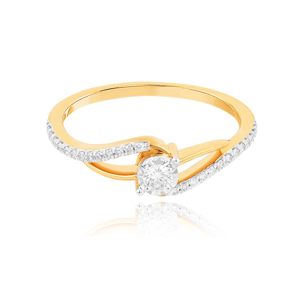 Golden Petal Womens Ring-Rings-ERG25K34