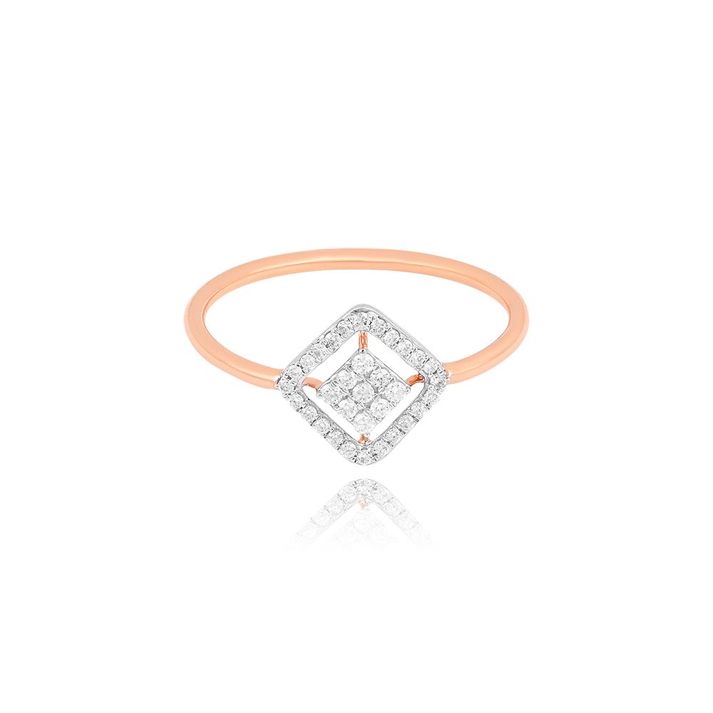 Radiant Frame Rose Gold Ring-Rings-ERG25K64