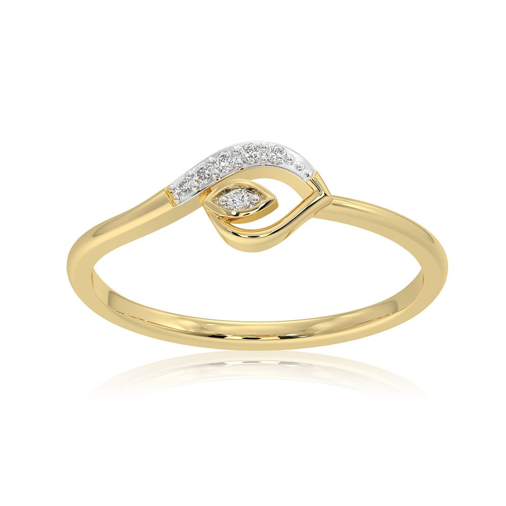 Classic Paisley 9KT Yellow Gold Diamond Ring-Rings-ERG26K02