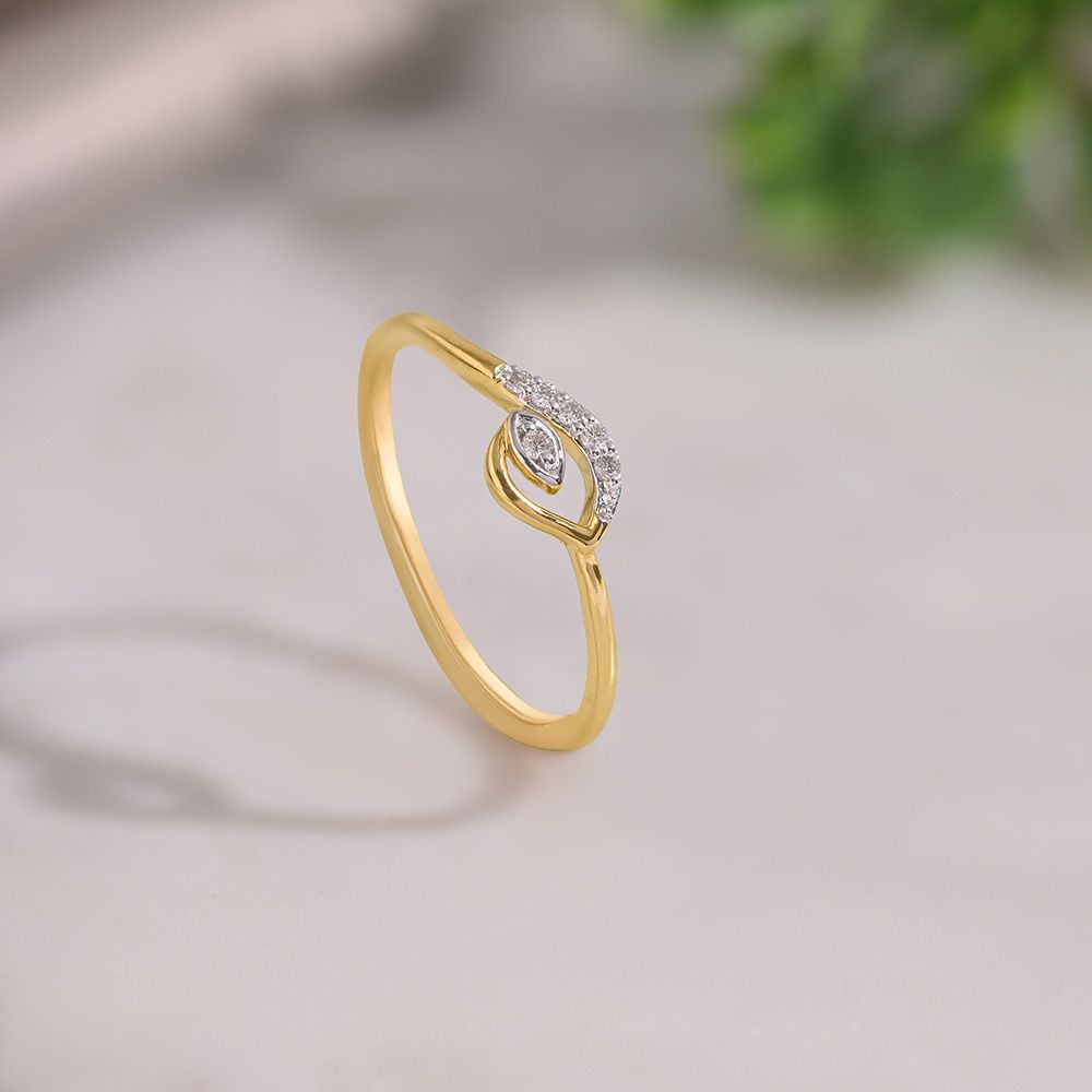 Classic Paisley 9KT Yellow Gold Diamond Ring-Rings-ERG26K02