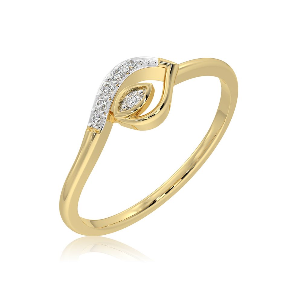 Classic Paisley 9KT Yellow Gold Diamond Ring-Rings-ERG26K02