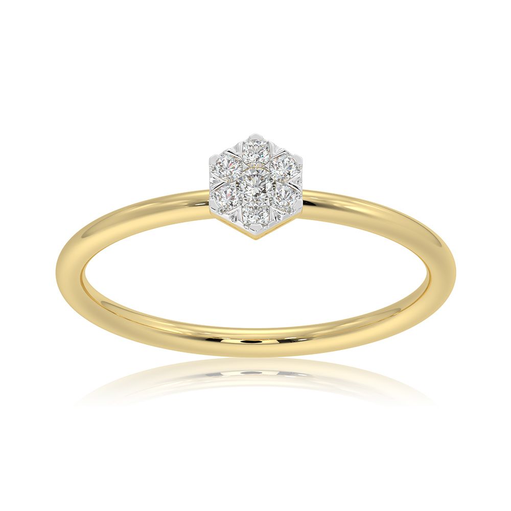 Delicate Sparkle 9KT Yellow Gold Diamond Ring-Rings-ERG26K05