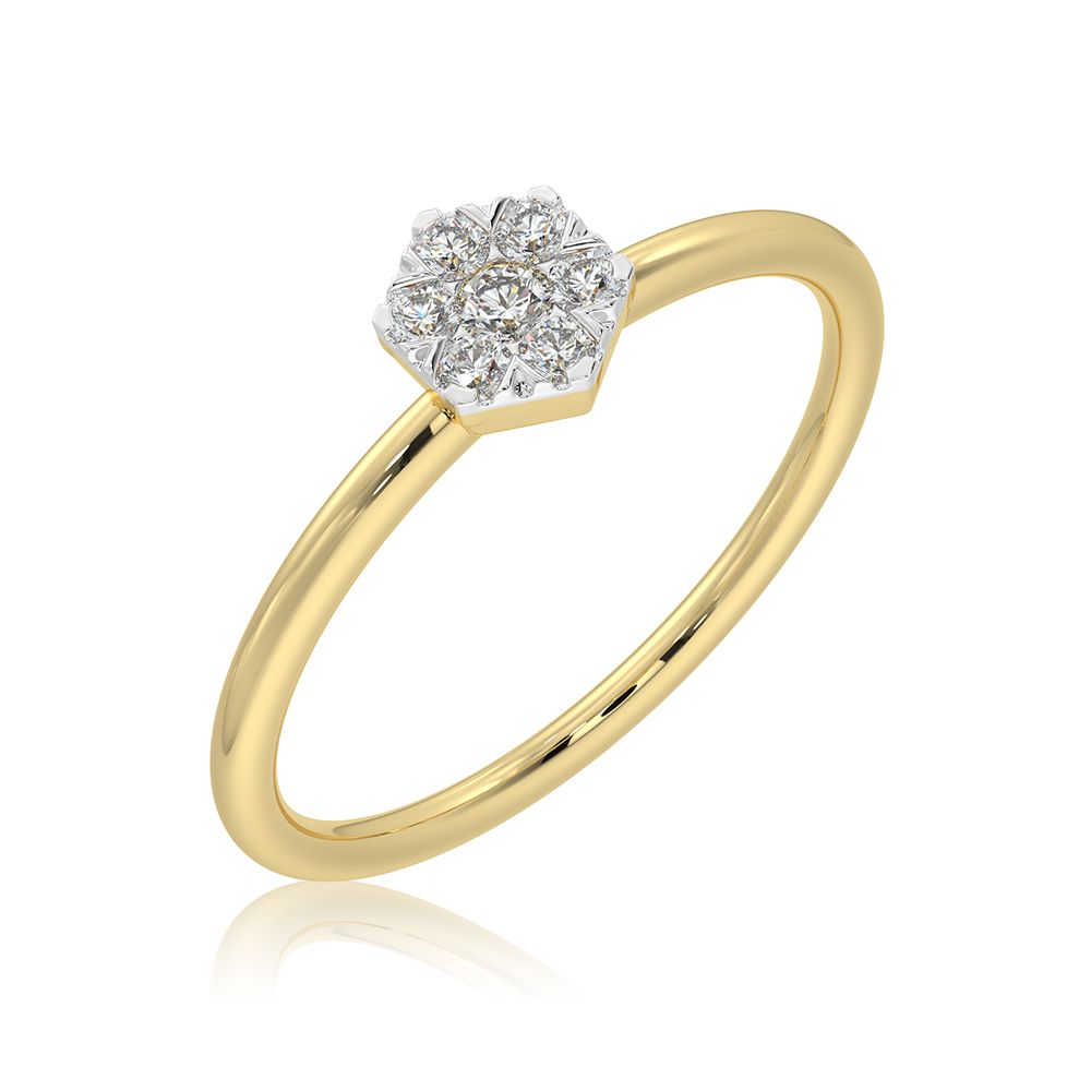 Delicate Sparkle 9KT Yellow Gold Diamond Ring-Rings-ERG26K05
