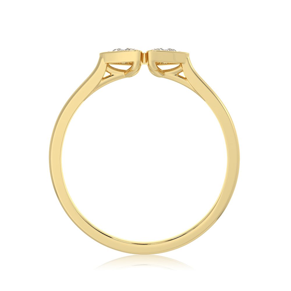 Dual Triangle 9KT Yellow Gold Diamond Ring-Rings-ERG26K07