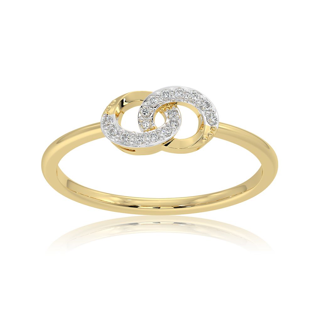 Looped 9KT Yellow Gold Diamond Ring-Rings-ERG26K08