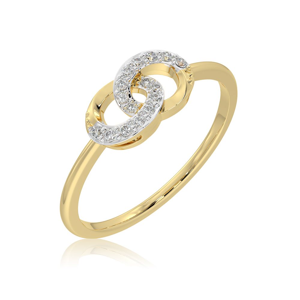 Looped 9KT Yellow Gold Diamond Ring-Rings-ERG26K08