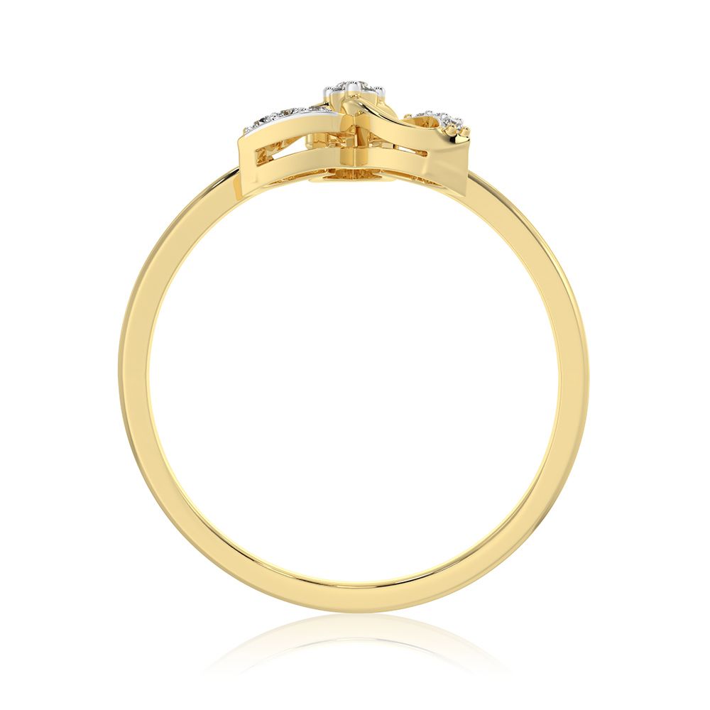 Graceful Floral 9KT Yellow Gold Diamond Ring-Rings-ERG26K09