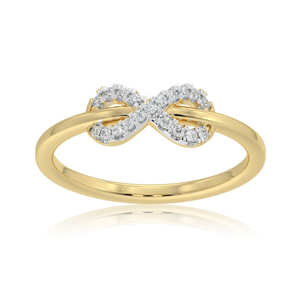 Infinity 9KT Yellow Gold Diamond Ring-Rings-ERG26K10