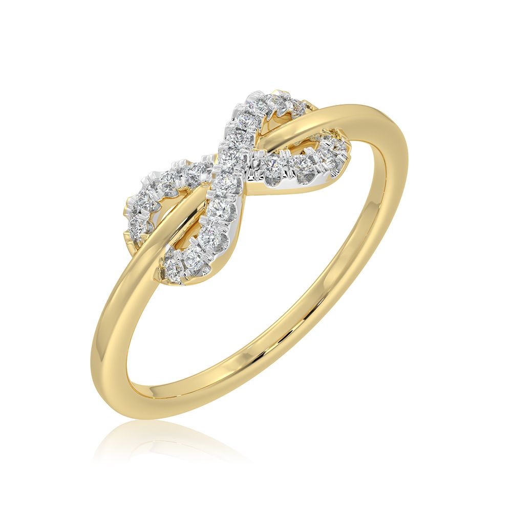 Infinity 9KT Yellow Gold Diamond Ring-Rings-ERG26K10