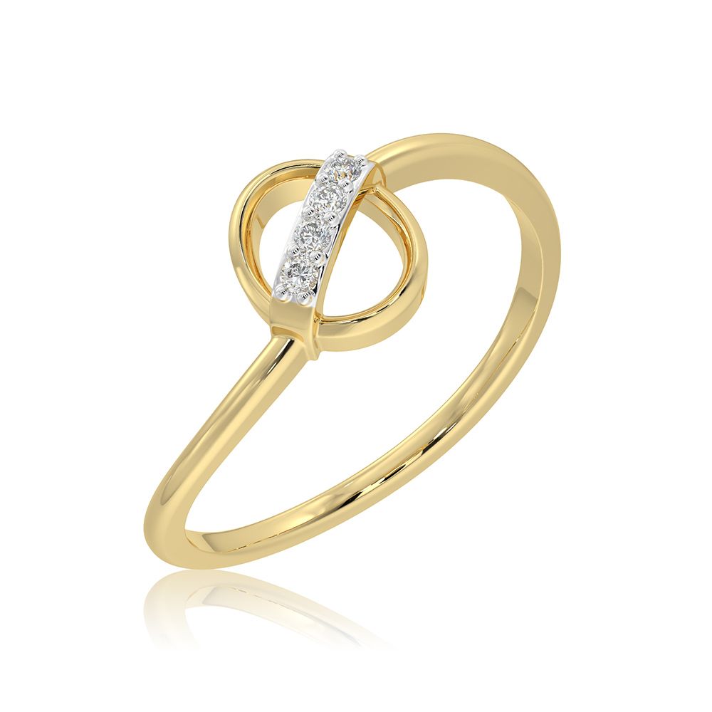 Fluid Loop 9KT Yellow Gold Diamond Ring-Rings-ERG26K11