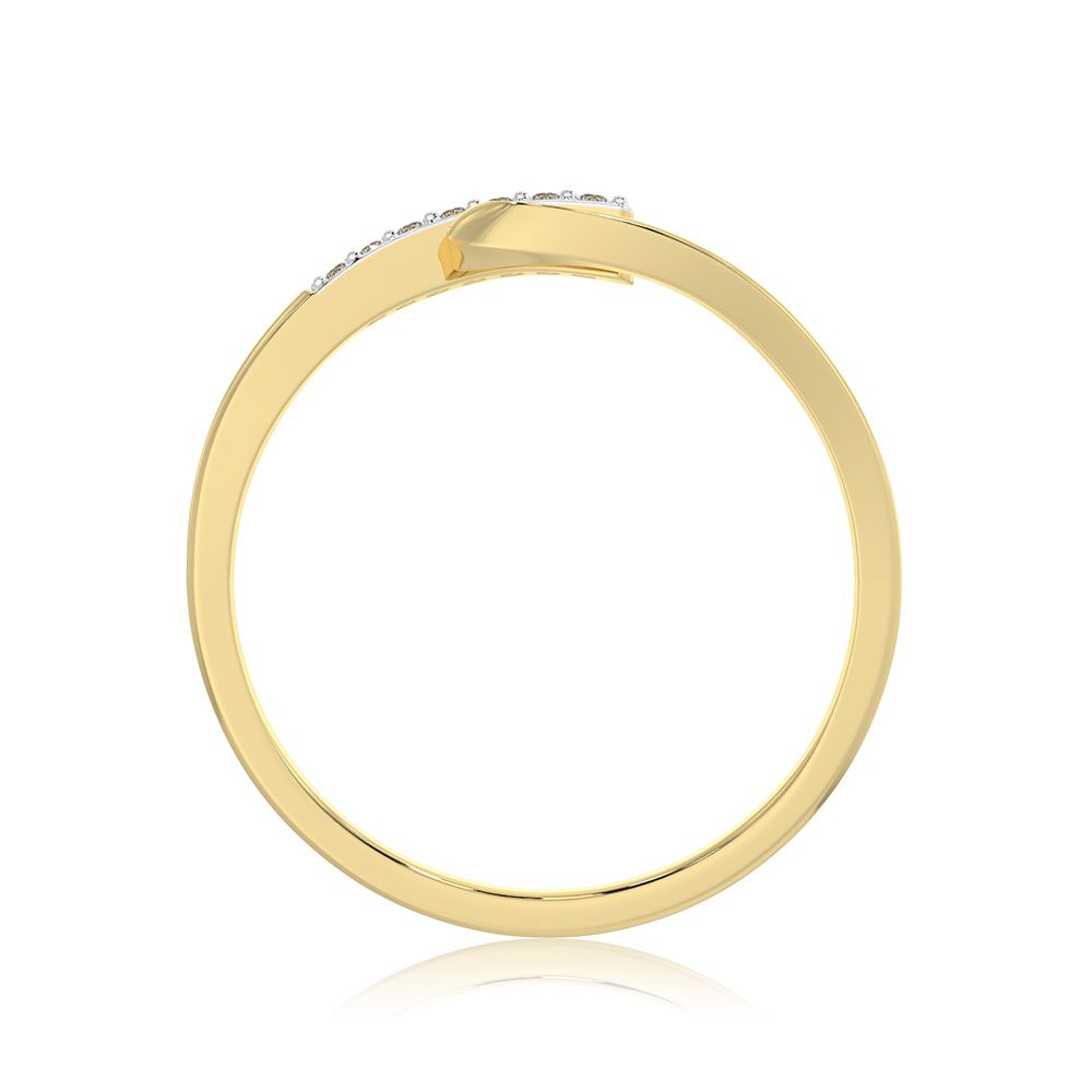 Elegant Swirl 9KT Yellow Gold Diamond Ring-Rings-ERG26K12