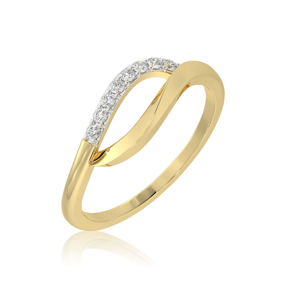 Gorgeous Swirl 9KT Yellow Gold Diamond Ring-Rings-ERG26K13