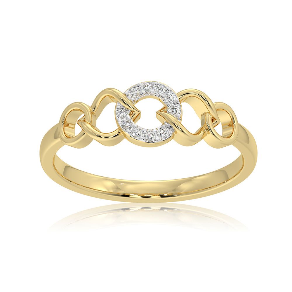 Divine Link 9KT Yellow Gold Diamond Ring-Rings-ERG26K15