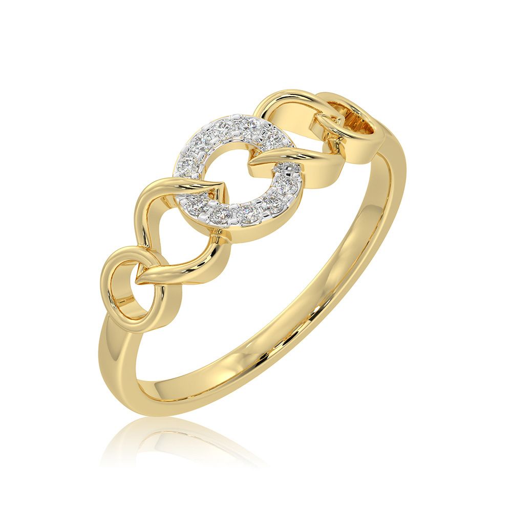 Divine Link 9KT Yellow Gold Diamond Ring-Rings-ERG26K15