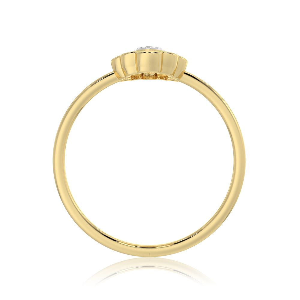 Delicate Floral 9KT Yellow Gold Diamond Ring-Rings-ERG26K19