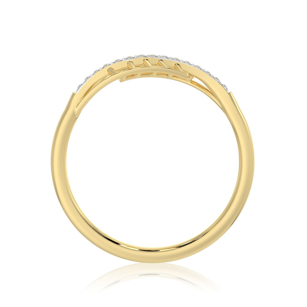 Modern Swirl 9KT Yellow Gold Diamond Ring-Rings-ERG26K20