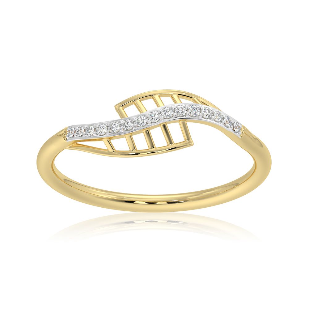 Modern Swirl 9KT Yellow Gold Diamond Ring-Rings-ERG26K20