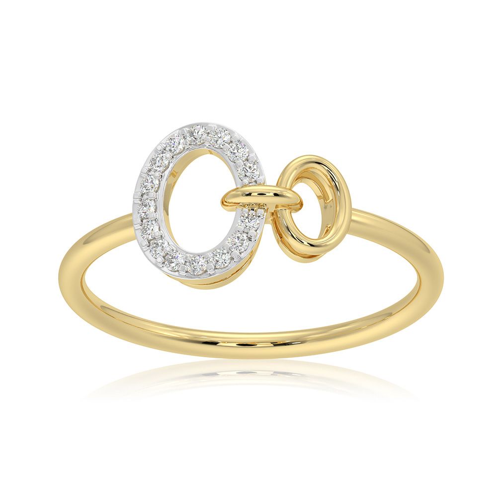 Circle of Elegance 9KT Yellow Gold Diamond Ring-Rings-ERG26K22