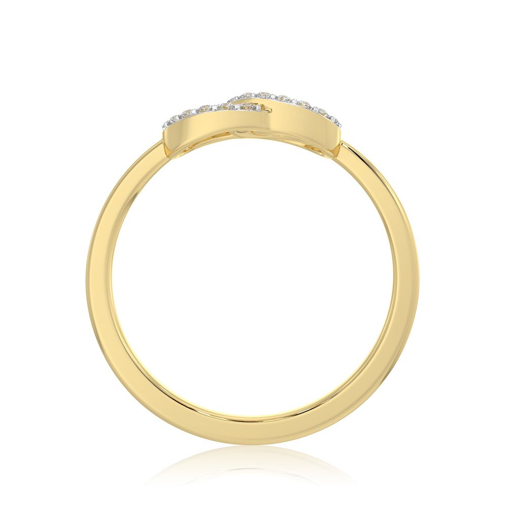 Elegant Knot 9KT Yellow Gold Diamond Ring-Rings-ERG26K24