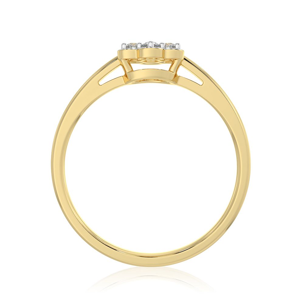 Floral Bloom 9KT Yellow Gold Diamond Ring-Rings-ERG26K25