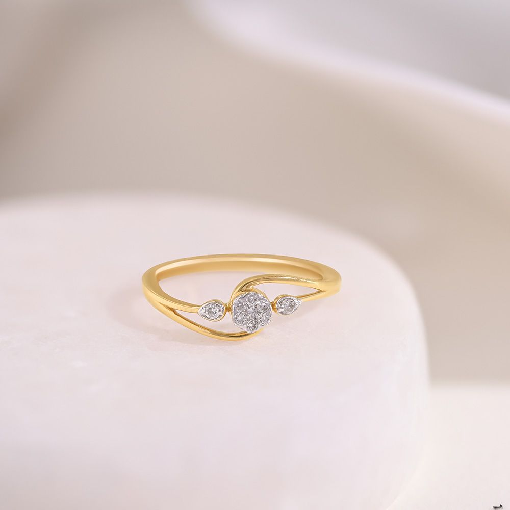 Sleek and Versatile 9KT Yellow Gold Diamond Ring-Rings-ERG26K29