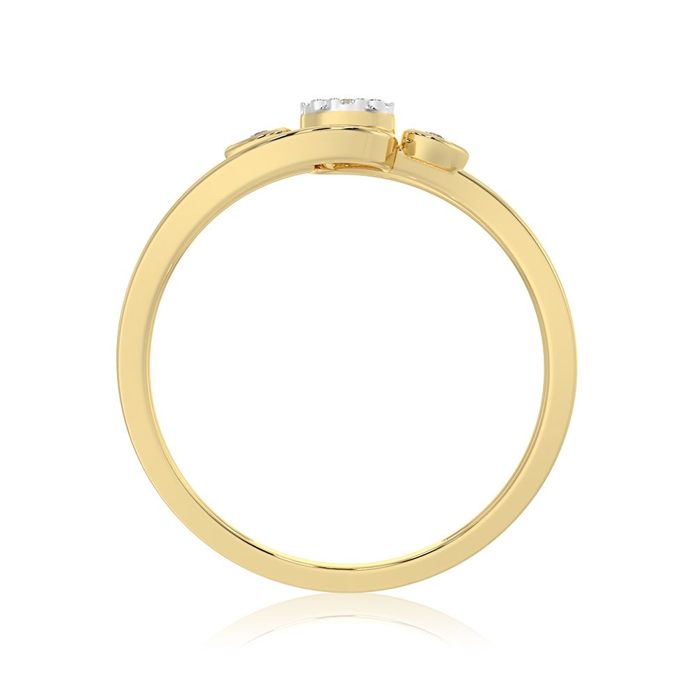 Sleek and Versatile 9KT Yellow Gold Diamond Ring-Rings-ERG26K29
