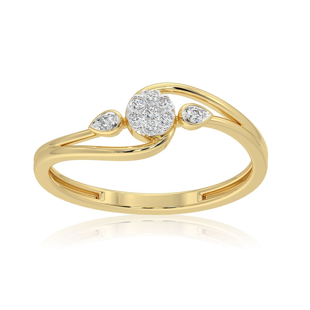 Sleek and Versatile 9KT Yellow Gold Diamond Ring-Rings-ERG26K29
