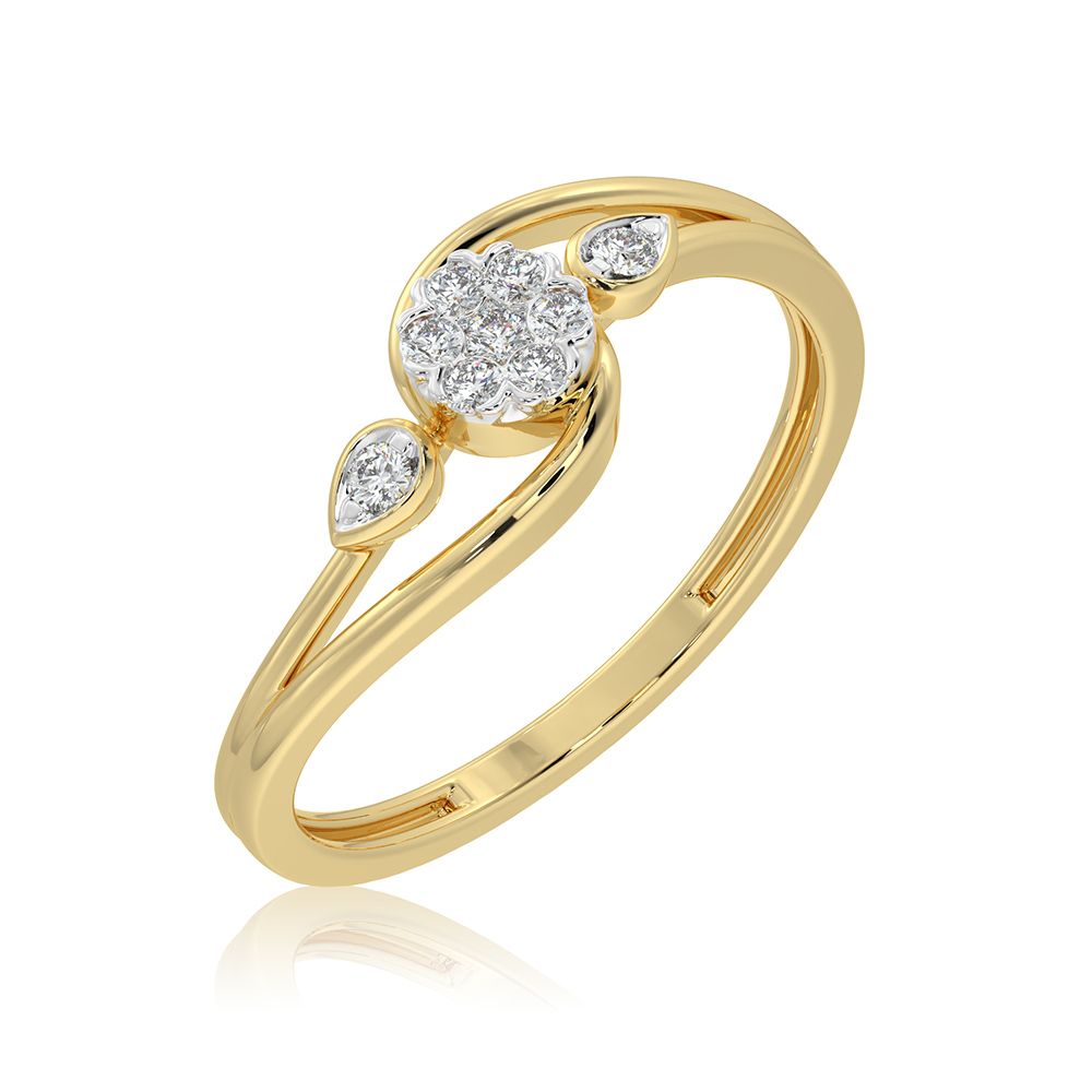 Sleek and Versatile 9KT Yellow Gold Diamond Ring-Rings-ERG26K29