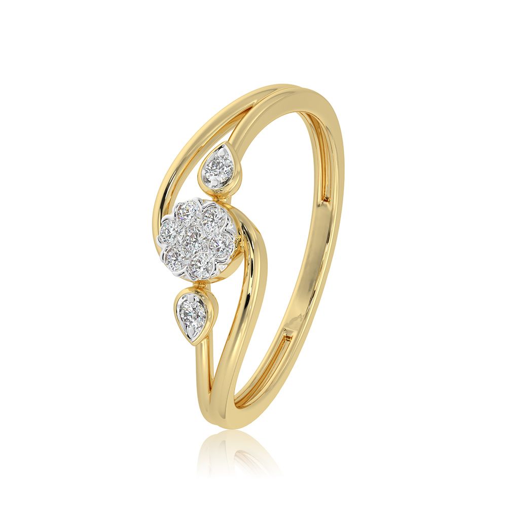 Sleek and Versatile 9KT Yellow Gold Diamond Ring-Rings-ERG26K29