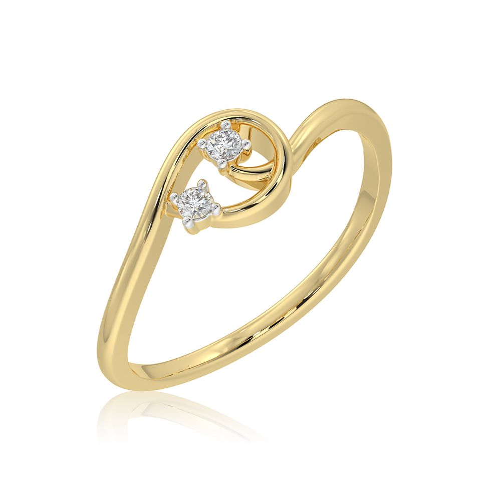 Sparkle 9KT Yellow Gold Diamond Ring-Rings-ERG26K31