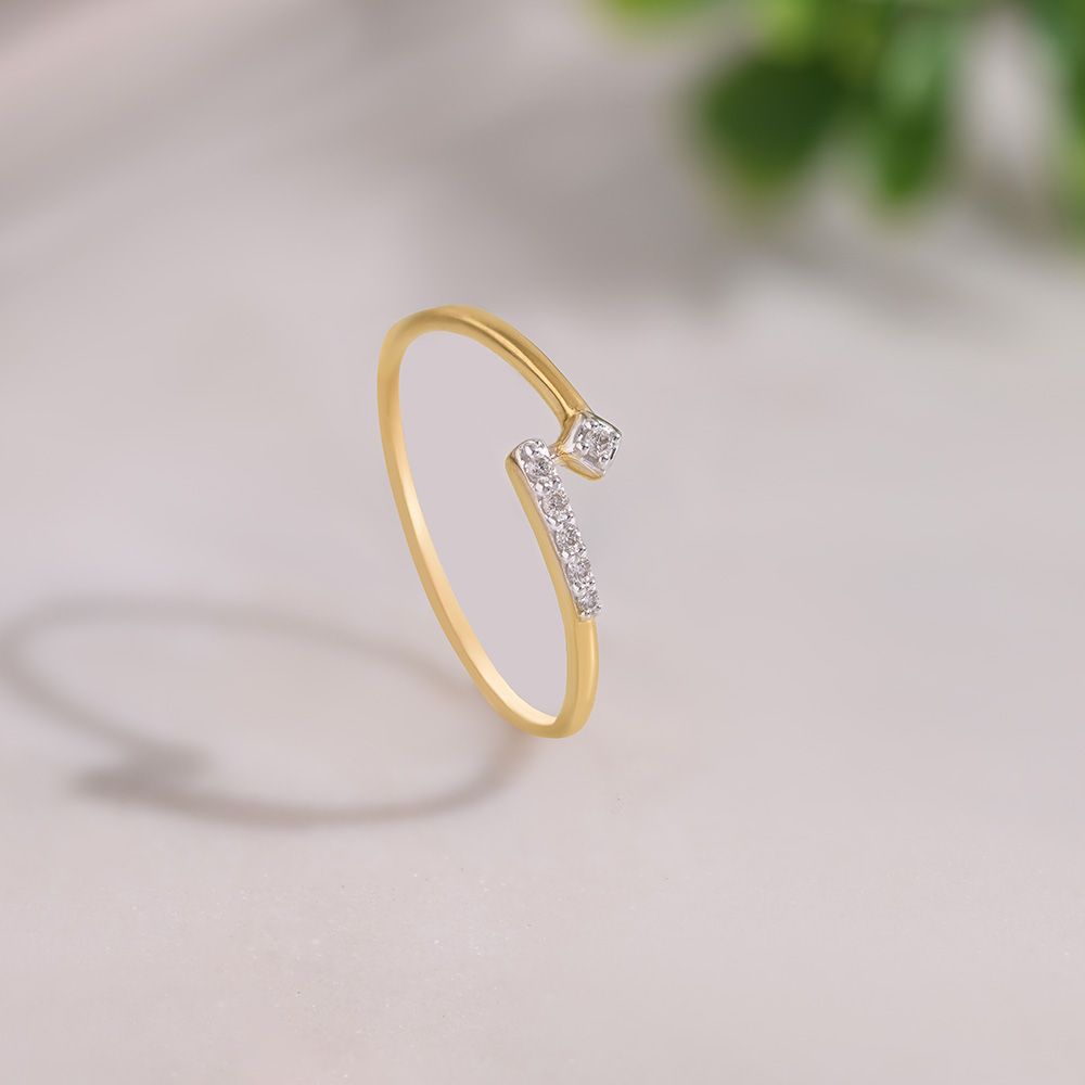 Linear Glow 9KT Yellow Gold Diamond Ring-Rings-ERG26K33