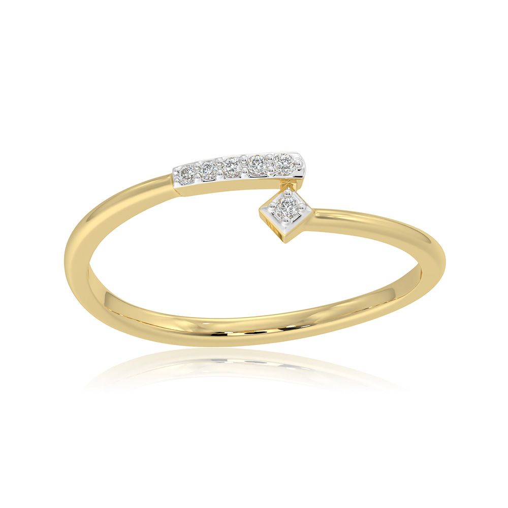 Linear Glow 9KT Yellow Gold Diamond Ring-Rings-ERG26K33