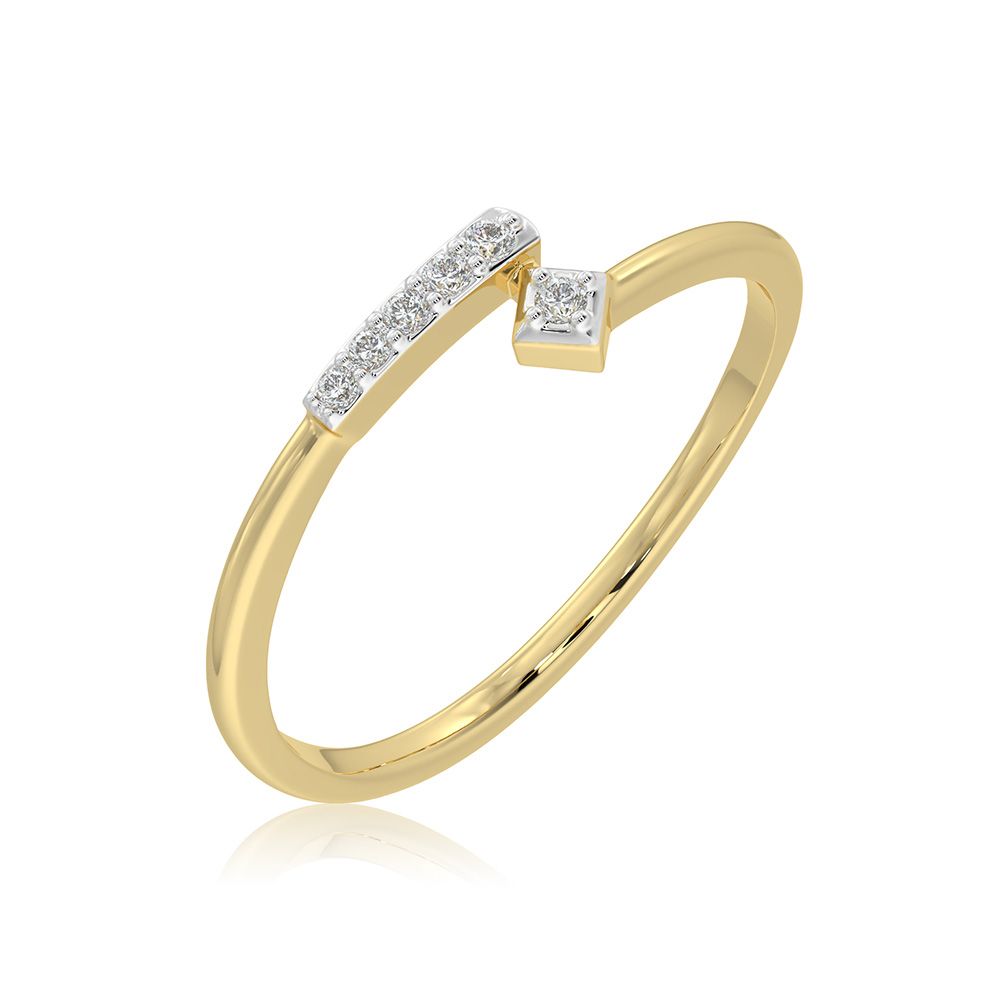 Linear Glow 9KT Yellow Gold Diamond Ring-Rings-ERG26K33