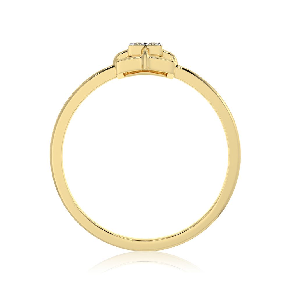 Elegant Square 9KT Yellow Gold Diamond Ring-Rings-ERG26K36