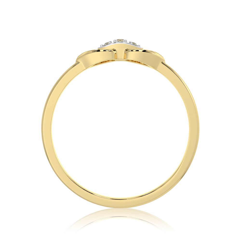 Minimal 9KT Yellow Gold Diamond Ring-Rings-ERG26K39
